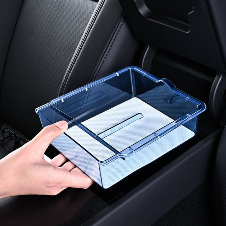 For 2023.9 Tesla Model3 Silicone Double-Layer Storage Box, Color: Black Central Control