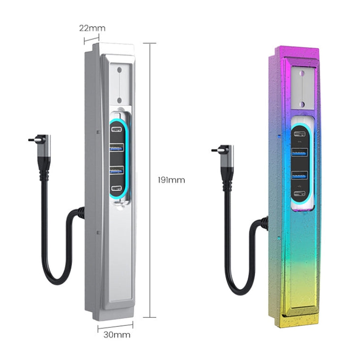 For Tesla Model 3/Y Center Control Type-C Multi-Port Fast Charging USB HUB Docking Station, Model: Single Wire Gradient