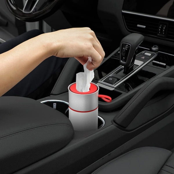 BEN.JACK Cylindrical Car Water Cup Holder Tissue Box