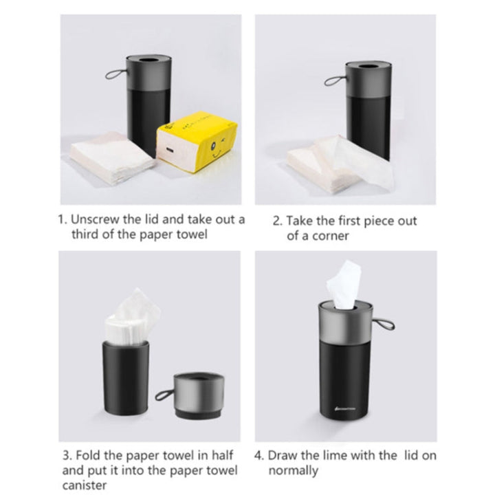 BEN.JACK Cylindrical Car Water Cup Holder Tissue Box