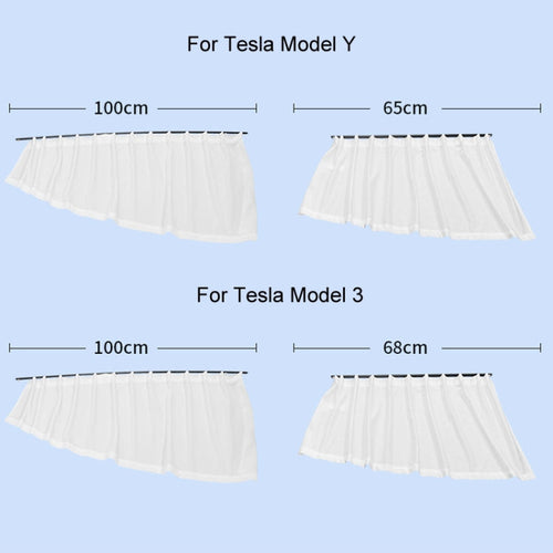 For Tesla Model Y 4pcs White Car Side Window Privacy Sun Protection Curtain
