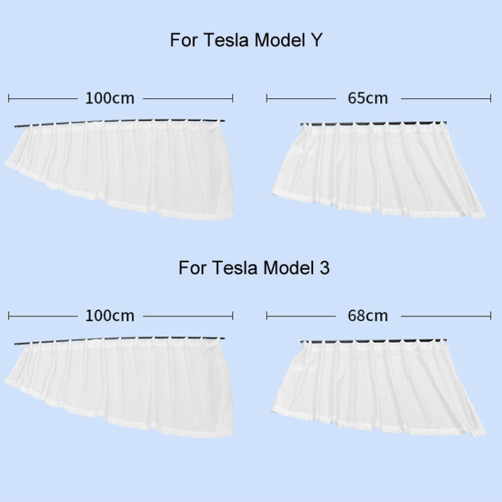 For Tesla Model Y 4pcs White Car Side Window Privacy Sun Protection Curtain