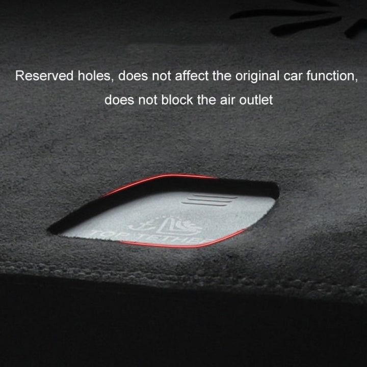 For 2024 Tesla Model Y Dashboard Car Suede Light-Proof Pad