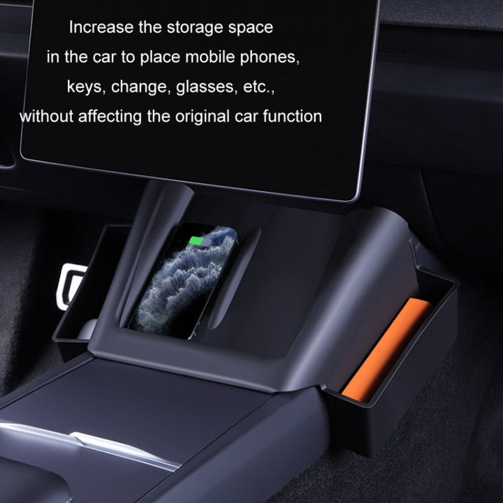 For 2024 Tesla Model 3 Central Control Wireless Charging Pad Storage Box