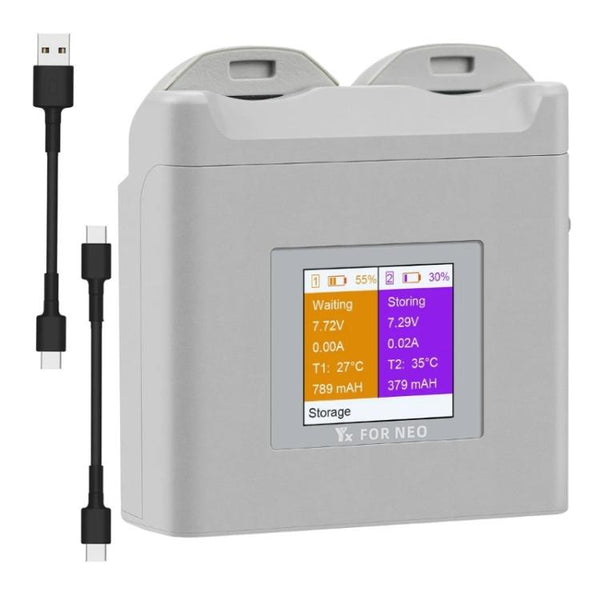 For DJI Neo Drone YX Color Screen Battery Charger Charge 2 Batteries, 2-Channel Color Screen