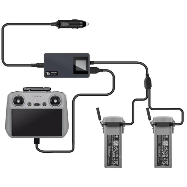 ForDJIAir 3S /Air 3 YX Digital Display Car Charger Charge 2 Batteries At the Same Time