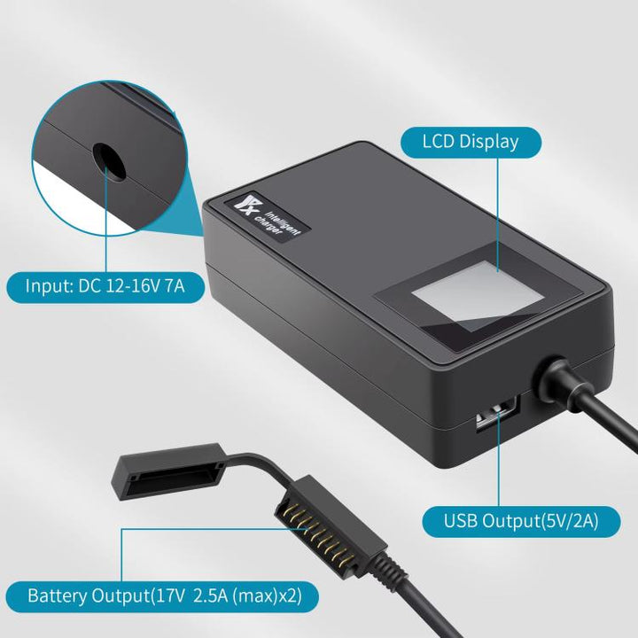 ForDJIAir 3S /Air 3 YX Digital Display Car Charger Charge 2 Batteries At the Same Time