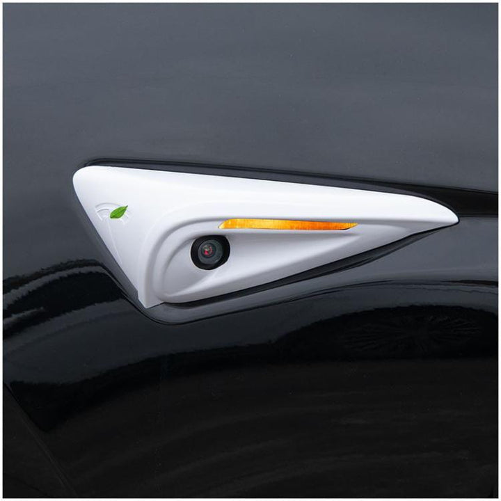 For Tesla 2024 Model 3 Fenders Side Labels Camera Cover Stickers, Color: Matt Carbon Fiber Texture