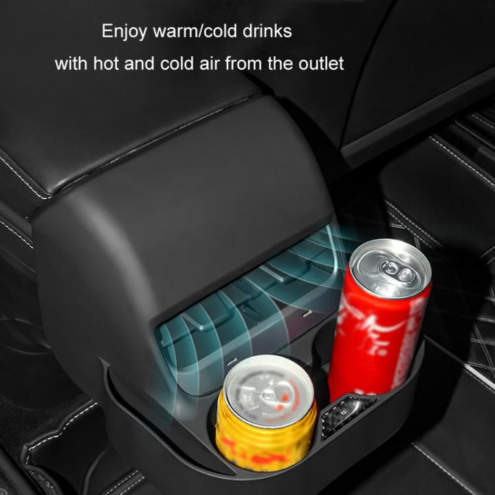 For Tesla Model 3/Y Rear Air Outlet Anti-kick Storage Box Cup Holder