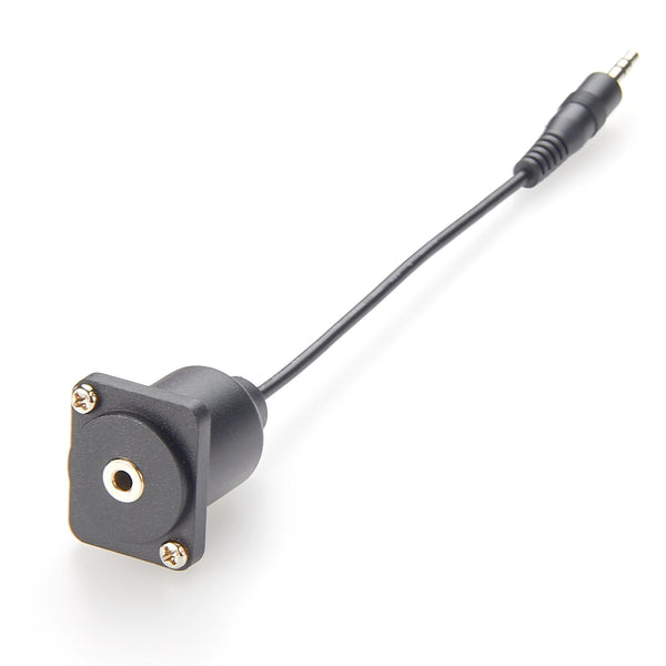 TRS 3.5mm D-Type Panel Mount Audio Adaptor Male to Female Short Cable Mount Connector TRS 1/8 Stereo Headphone Mount Socket