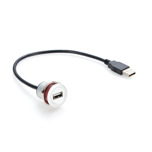 USB 2.0 Panel-Mount Type A Male to Type A Female Cable USB Flush Mount Cable, Round Single Port USB 2.0 Mount Extension Cable