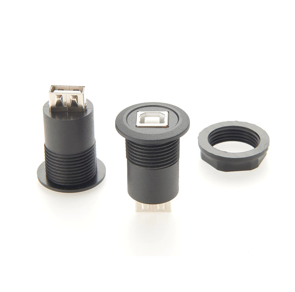 USB Type A Female to USB Type B Male Adapter (USB_A_F-USB_B_M) USB Panel Mount with D-Shape-1 Pcs