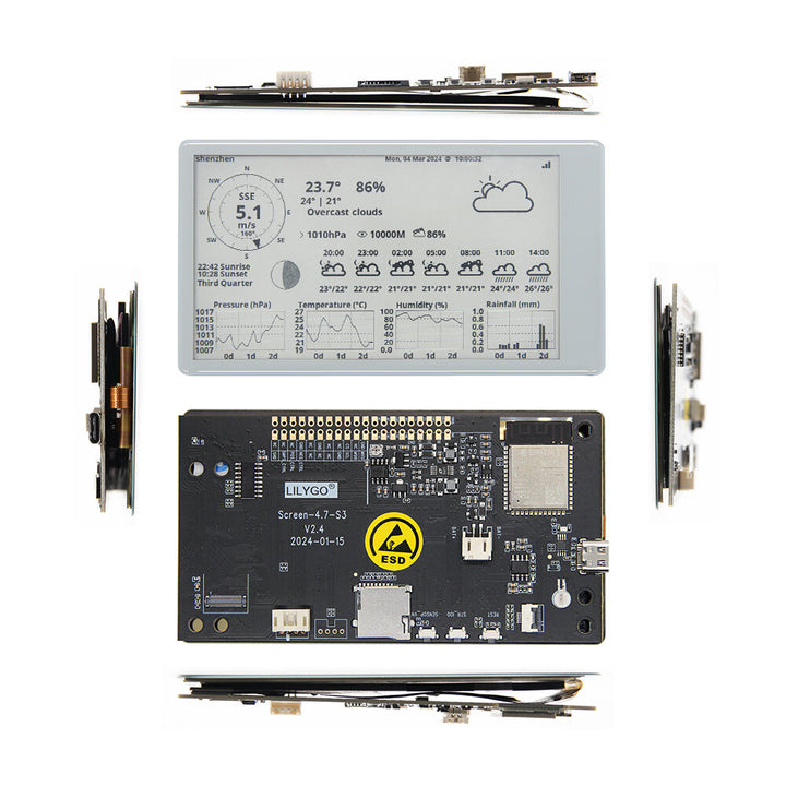 T5 4.7 Inch E-paper ESP32-S3 Touch Screen Display Development Module Driver Board Support forArduino Compatible Raspberry Pi