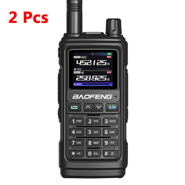 2Pcs Black Baofeng UV-17 Pro GPS Handheld Walkie Talkie Six Bands Wireless Copy Frequency Flashlight Type-C Charger Ham Transceiver FM Radio