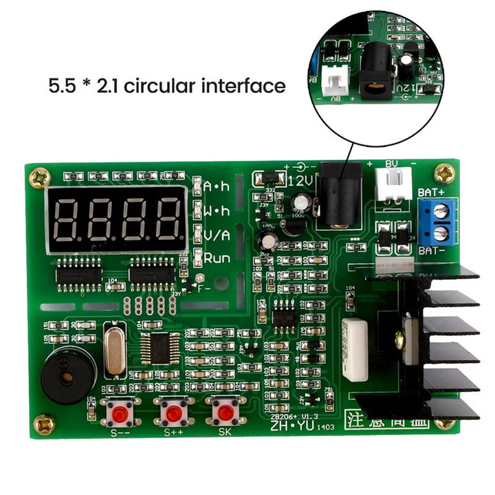 18650 Battery Capacity Tester ZB206+V1.3 with Internal Resistance Test Adjustable Discharge Current Multi-Protection Advanced Calculation Auto-Save Parameters