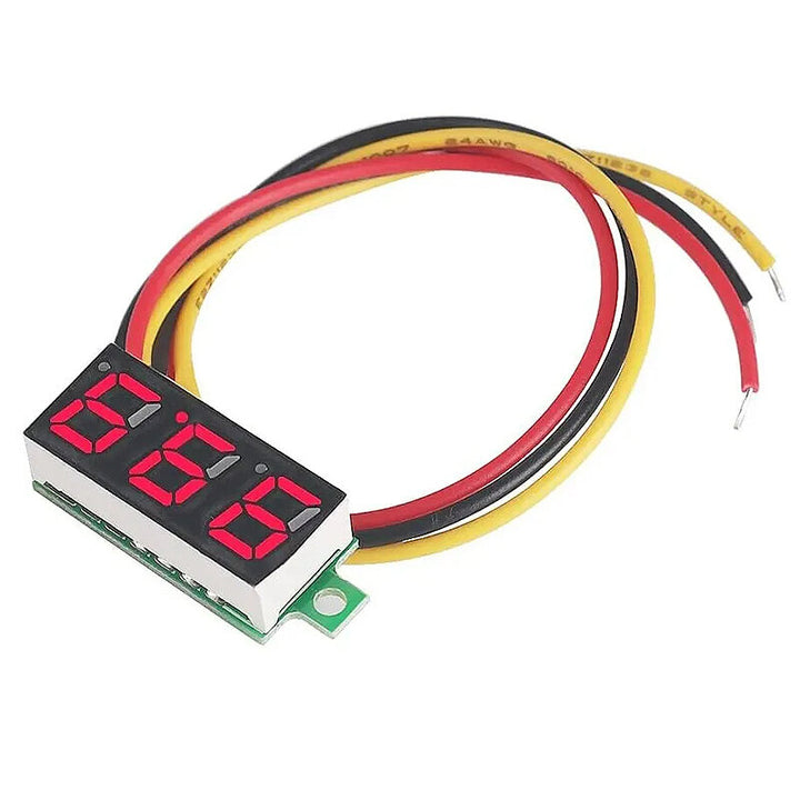 4pcs Digital Mini Digital Voltmeter 0.28Inch Three-Line 0-100V Digital Voltmeter Gauge Tester LED Display Panel Voltmeter