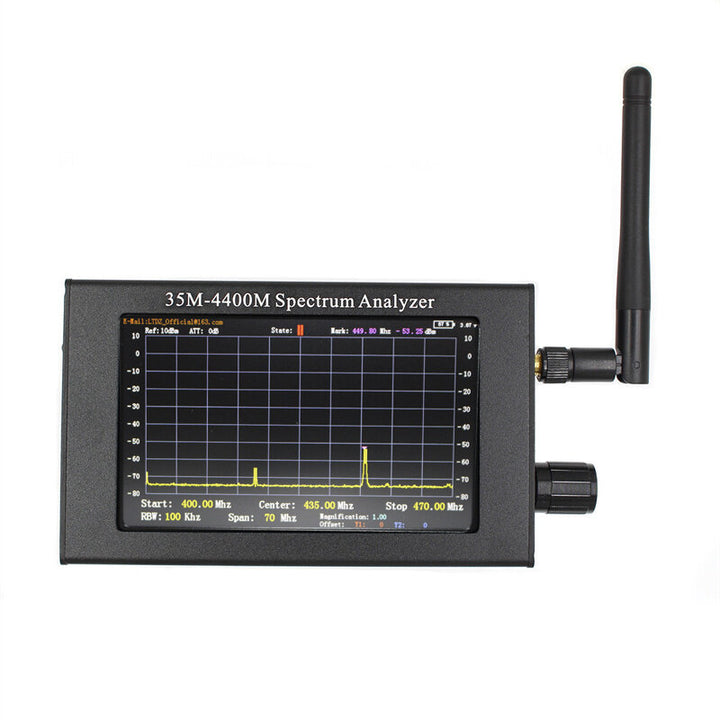 35M-4400MHz Spectrum Analyzer 4.3 inch LCD TFT Screen Handheld Simple Spectrum Analyzer Measurement of Interphone Signal