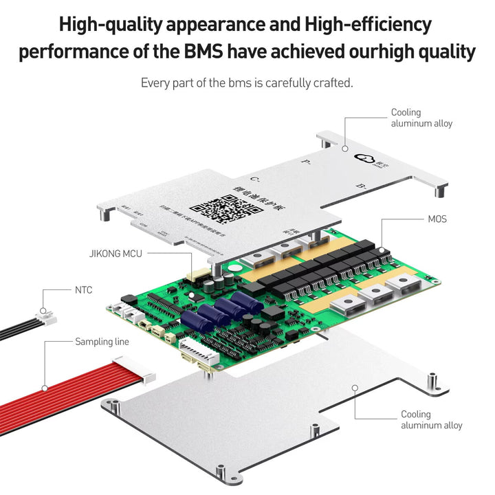 JIKONG BMS Battery Protection Board with 6 Interfaces GPS/RS485/CAN/Display/Heat/NTC Smart Active Balance BMS 40A 60A 80A 100A 200A 300A Lifepo4 Li-Ion Lto 18650 Battery BMS