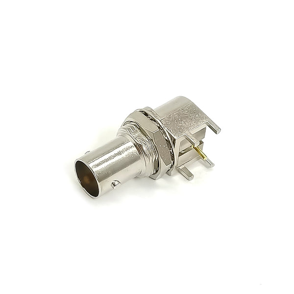 BNC Connector for HD SDI 75Ohm PCB Female 180deg Fornt Bulkhead Edge Mount 1.6mm Nickel Plating