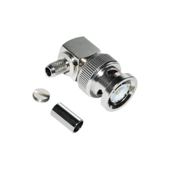 BNC-Stecker für RG 174 abgewinkelter Crimp-Stecker