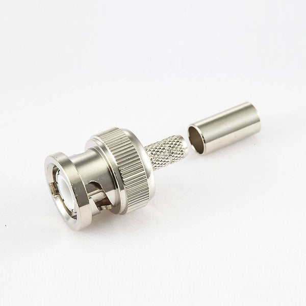 BNC Connector for RG58/RG142 Crimp Male 180 Degree