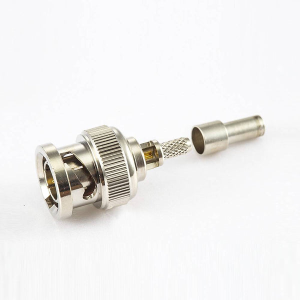 BNC Connector for SYV75-2 Cable Crimp Plug Straight