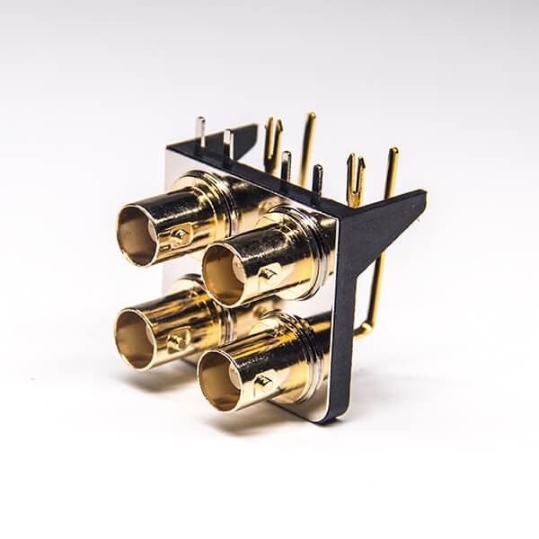BNC-Stecker installieren, Buchse abgewinkelt, DIP-Typ für PCB-Montage