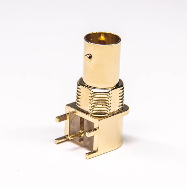 BNC Connector Panel Mount Female Right Angled Bulkhead DIP Type for PCB Mount 75Ohm