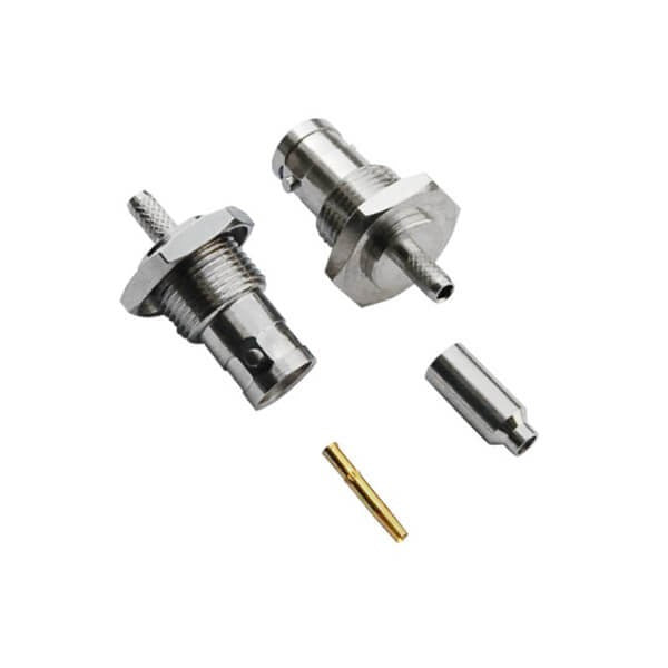 BNC Connector RG59 Crimp Type Straight Jack Panel Mount