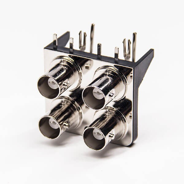 BNC Connector Socket 2x2 Angled Coaxial PCB Mount