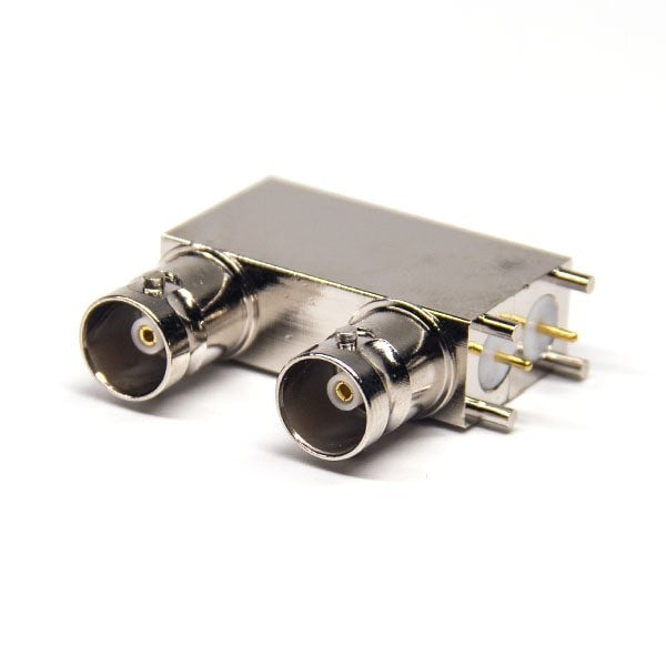 Bnc Double Female Connector Angled DIP Type for PCB Mount