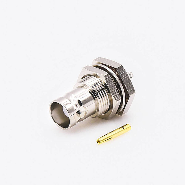 BNC Front Bulkhead Waterproof Connector Female Straight Crimp for RG 174/RG316 Cable