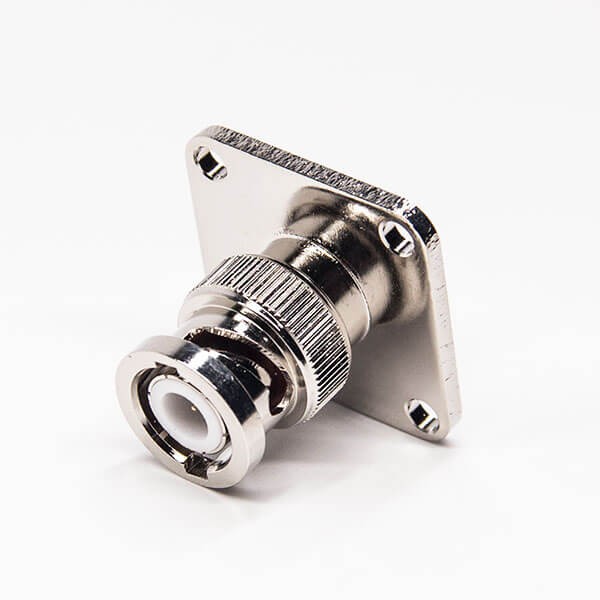 BNC Connector Flange Mount Plug 180 Degree Solder Type for Coaxial Connector