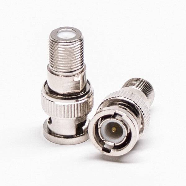 HF-Adapter Metall gerader BNC-Stecker auf F-Buchse freihängend 75 Ohm 