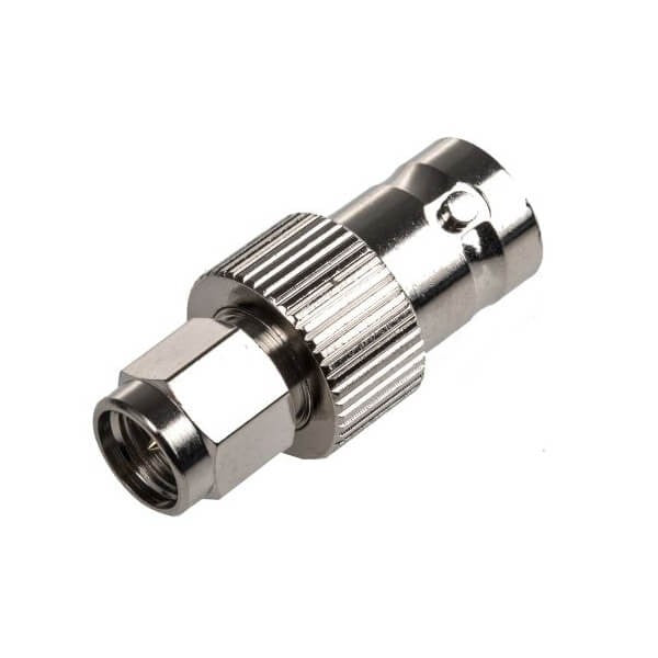 HF-Adapter Metall gerade BNC-Buchse auf SMA-Stecker frei hängend 50 Ohm 