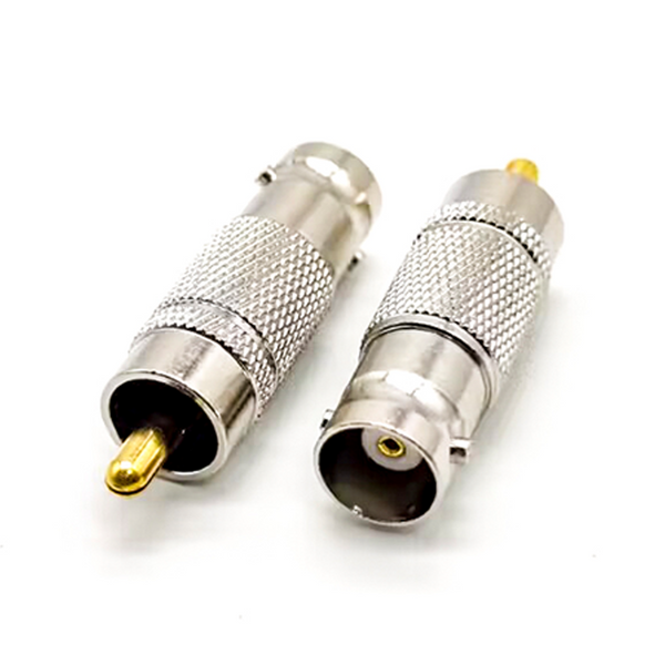 HF-Adapter Metall gerade BNC-Buchse auf Cinch-Stecker freihängend 50 Ohm