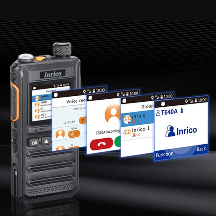 Inrico T640A Android 8.1 4G Network Walkie Talkie Separate Antenna Military POC Radio GPS bluetooth Wifi Long Battery Life Noise Cancellation