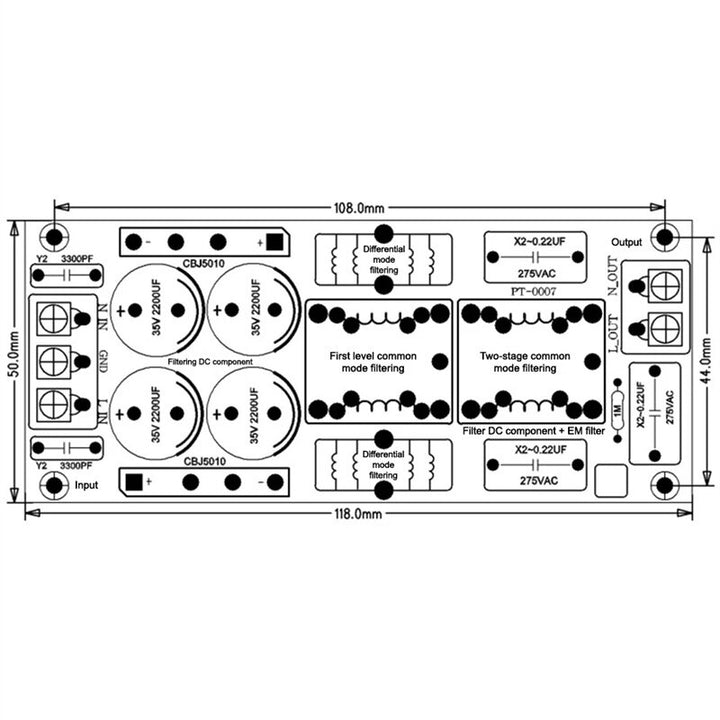 4A/10A/20A AC Power Filter EMI Electromagnetic Interference Filter EMC High Frequency Power Filtering for Audio Power Amplifier