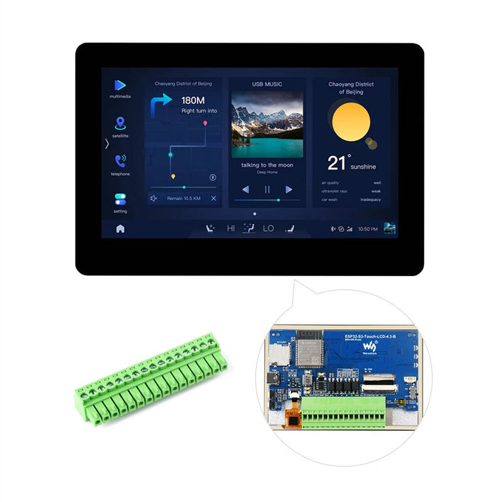 ESP32-S3 Capacitive Touch Development Board with 4.3 inch LCD Screen LVGL Programming WiFi & Bluetooth