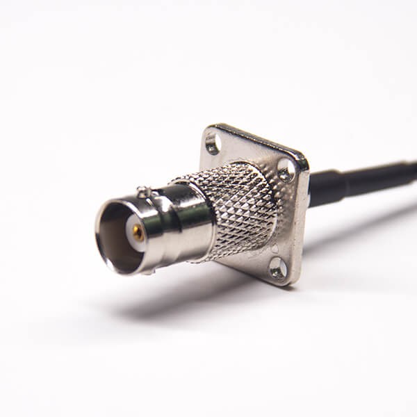 Cable BNC 4Holes Flange Straight Female 50Ohm to MCX Right Angled with RG174