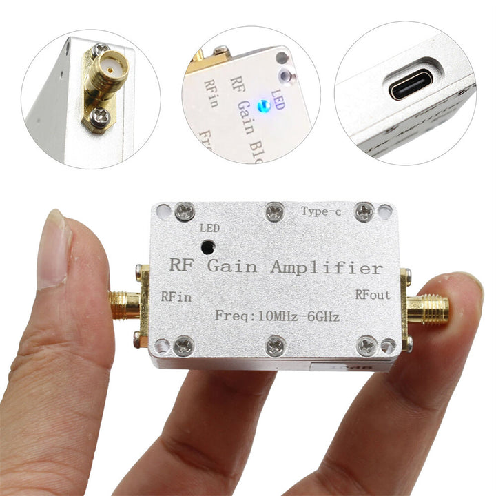 LNA 10MHZ-6GHz High Flatness Receiver Amplifier 10DB 20DB 30DB 40DB RF Drive for Drone GPS Radio FM Hackrf One Image Transmission