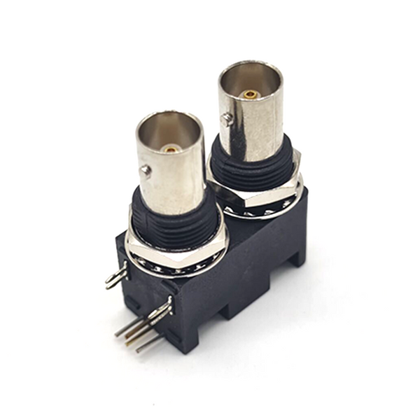 Coaxial to BNC Connector Dual Female Angled for PCB Mount