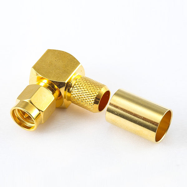 RF Coaxial connector Standard SMA Plug Right Angle Crimp for Cable LMR300/5D-FB