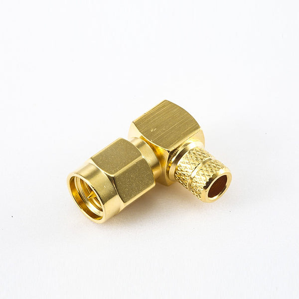 RF Coaxial connector Standard SMA Plug Right Angle Crimp for Cable RG58