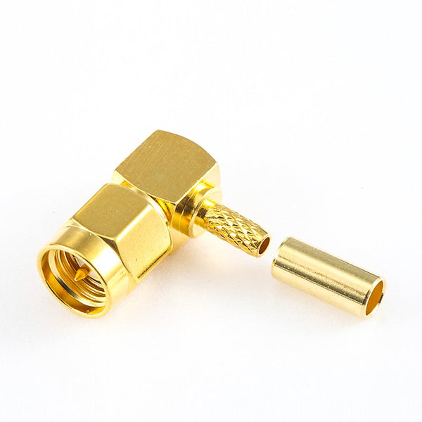 RF Coaxial connector Standard SMA Plug Right Angle Crimp for Cable RG174/RG316/LMR100