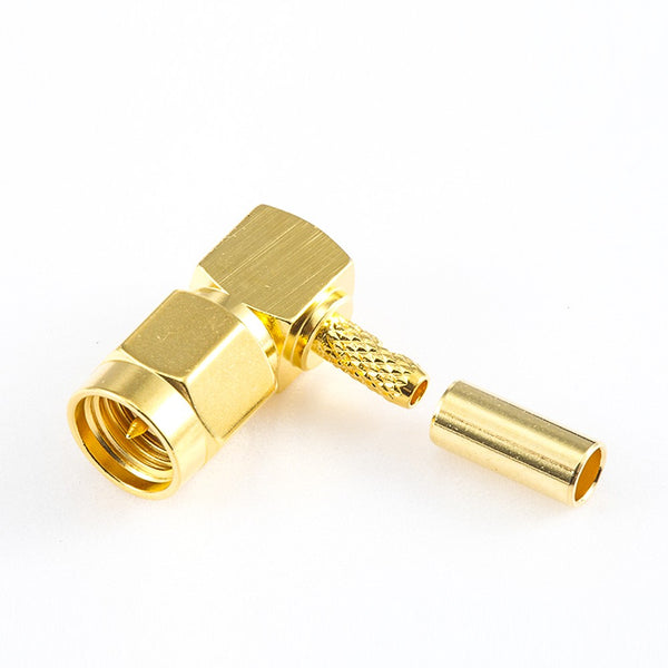 HF-Koaxialstecker Standard-SMA-Stecker rechtwinklig Crimp für Kabel RG174/RG316/LMR100