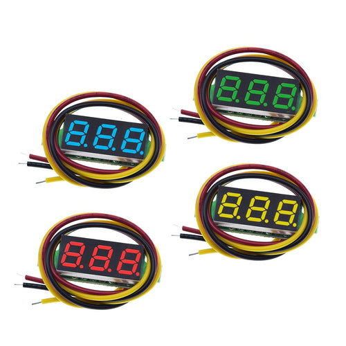 0.28 inch 3-wire Digital DC Voltmeter Head Digital Display Adjustable Three-wire DC0-100V Battery Voltmeter