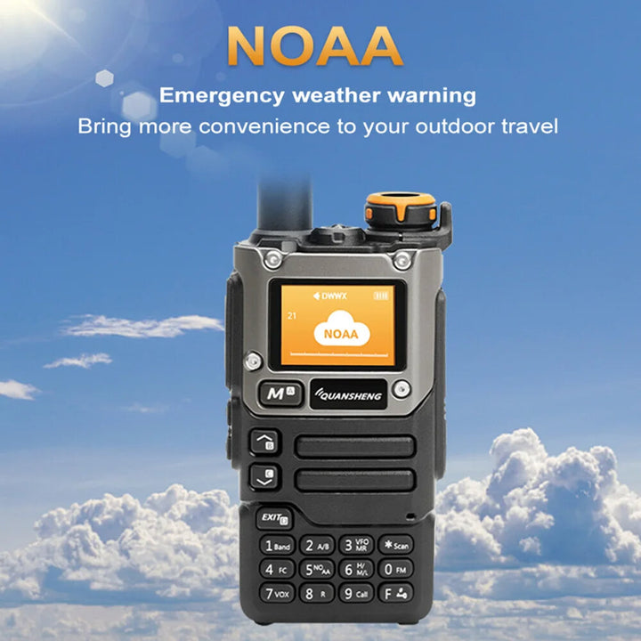 Quansheng UV-K6 5W Walkie Talkie Air Band Radio UHF VHF DTMF FM Dual Band with NOAA Weather Alarm Function Ham Transceiver Two Way Radio EU Plug