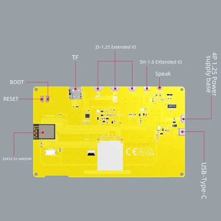 ESP32-S3 for Arduino LVGL 7 Inch 800*480 Smart Display RGB LCD TFT Module HMI 8M PSRAM 16M Flash WiFi & Bluetooth