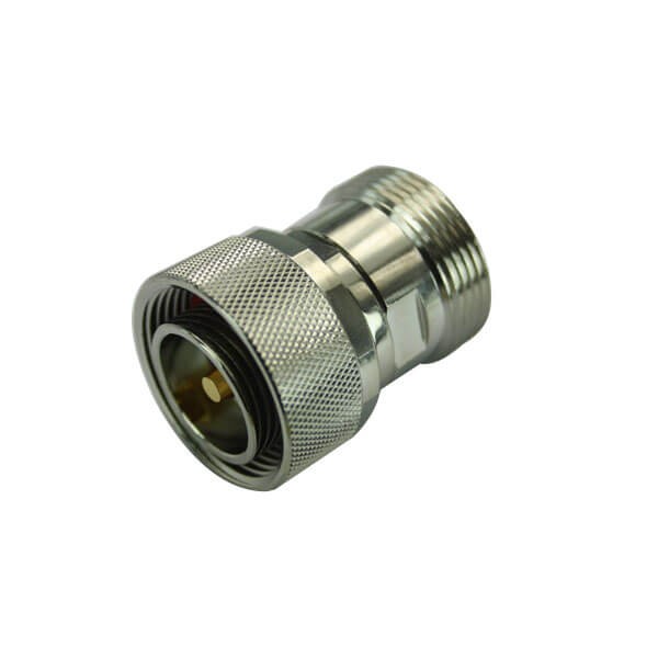 RF Adapter Metal Straight DIN 7/16 Plug to DIN 7/16 Jack Free Hanging 50  Ohm